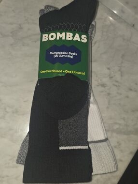 Bombas Compression Athletic Socks - Black, Gray, White